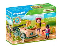 PLAYMOBIL COUNTRY - CYCLISTE AVEC VÉLO ET REMORQUE AVANT #71306